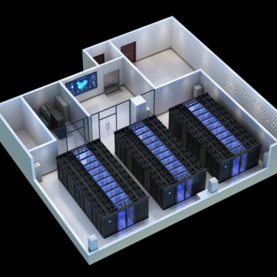 西安微模塊機房|數據中心|動環建設效果圖制作出圖